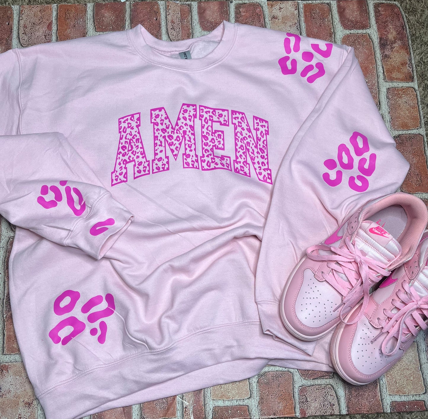 Amen Sweatshirt with Leopard  patches