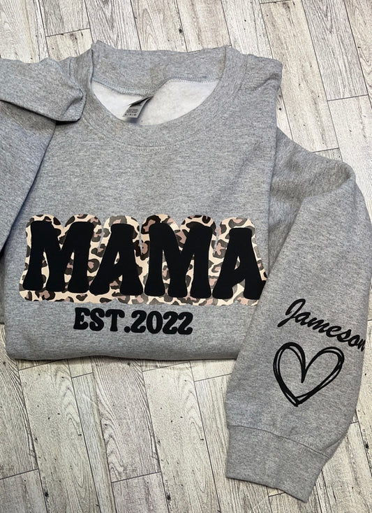 MAMA WITH HEART ON SLEEVE SVG