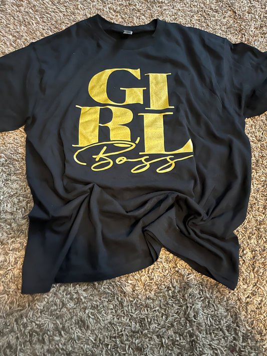 Boss Girl  Shirt (Metallic gold)