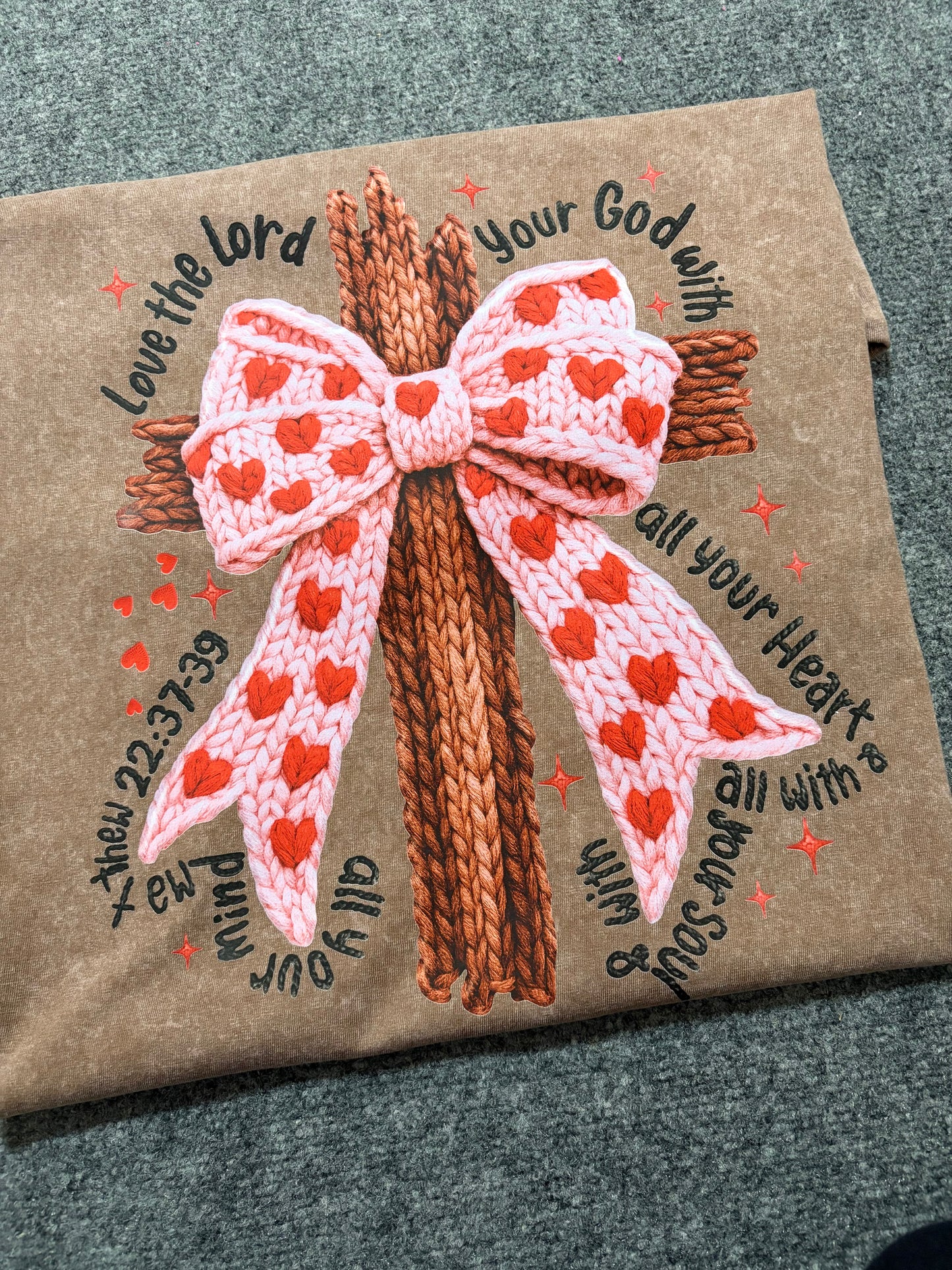 Christian  Latch Hook Faux Valentines Day DTF Transfer