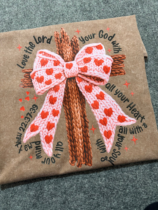 Christian  Latch Hook Faux Valentines Day DTF Transfer