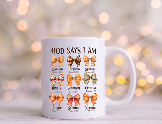 God Says I am Fall Bows Decals