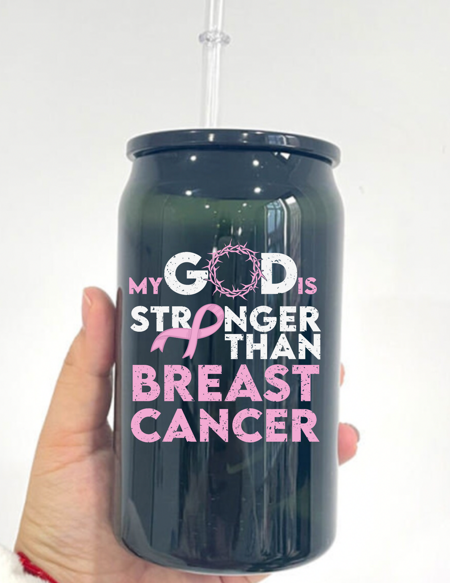 God is stronger than Breast Cancer Decals