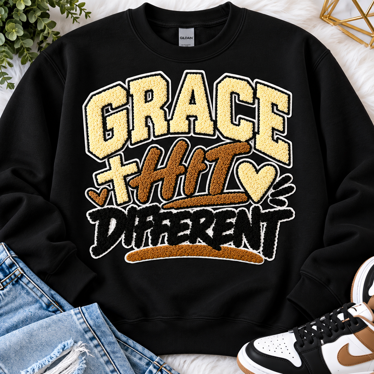 10.5 inch Grace Hit Different  Patch   | , Embroidered Patch