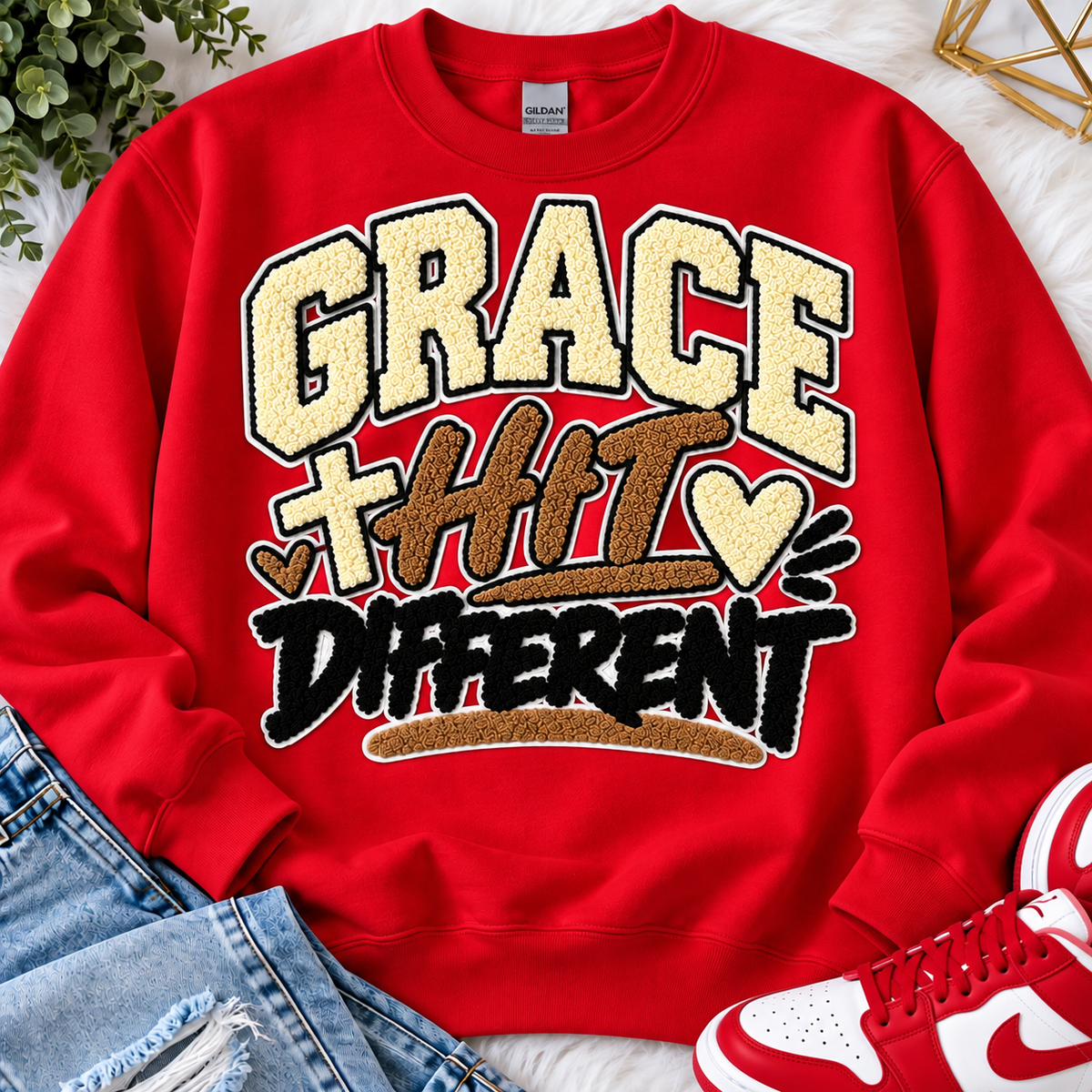 10.5 inch Grace Hit Different  Patch   | , Embroidered Patch
