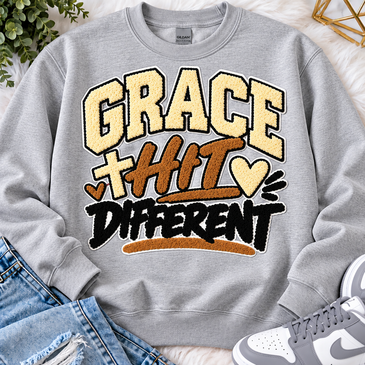 10.5 inch Grace Hit Different  Patch   | , Embroidered Patch