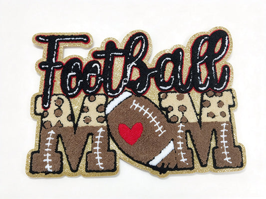 Football Mom Chenille Patches for Jackets | Embroidered & Varsity Style