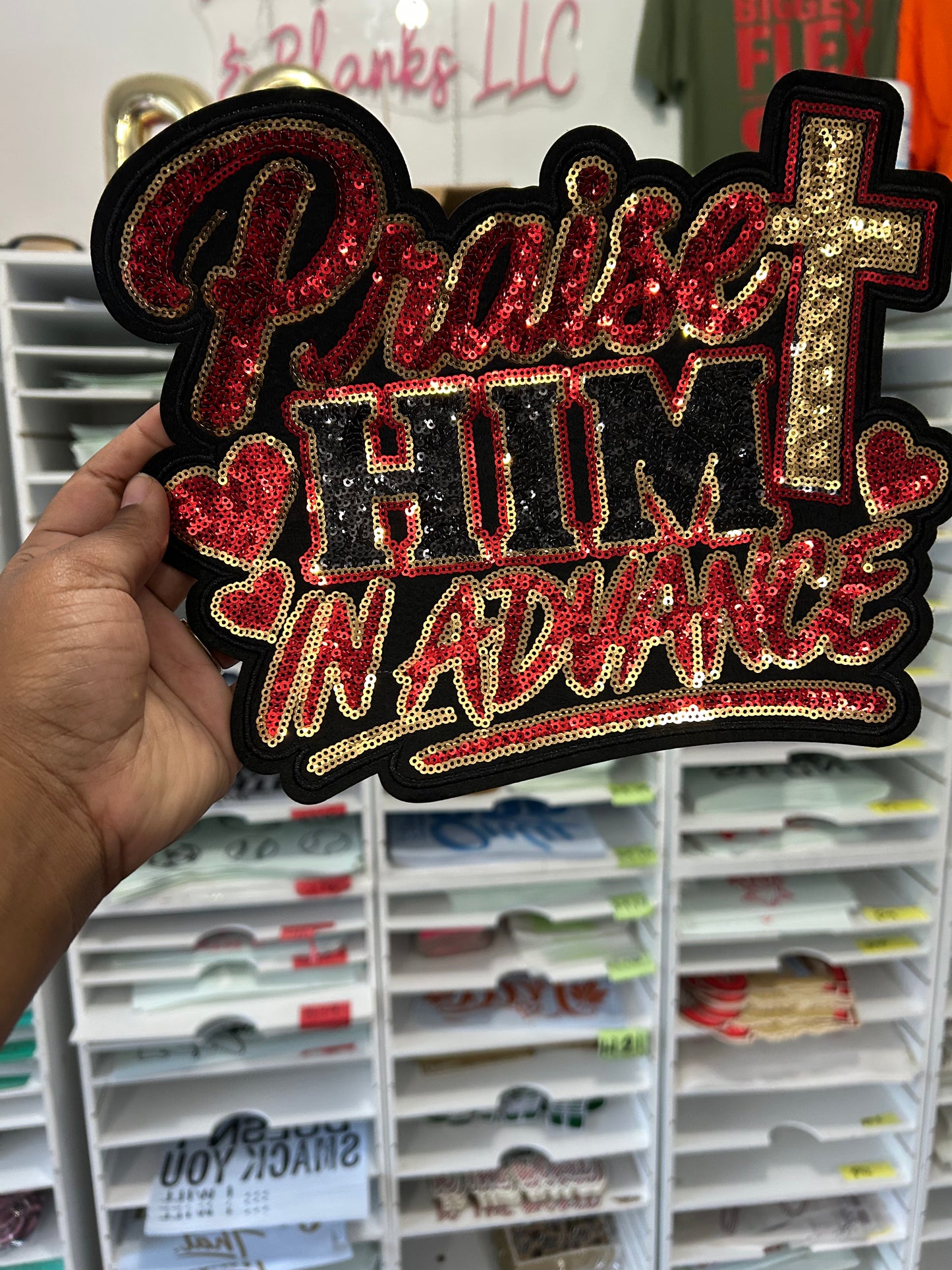 Praise him in Advance  Sequince Patch   | , Embroidered Patch