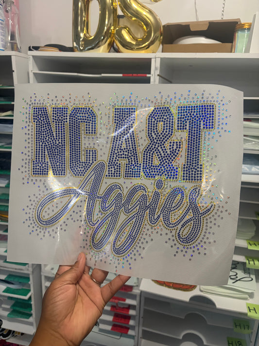 11 inch Aggie Pride Spangle Transfer, Heat Transfer