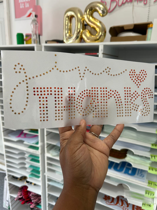 11 inch Give Thanks Spangle Transfers