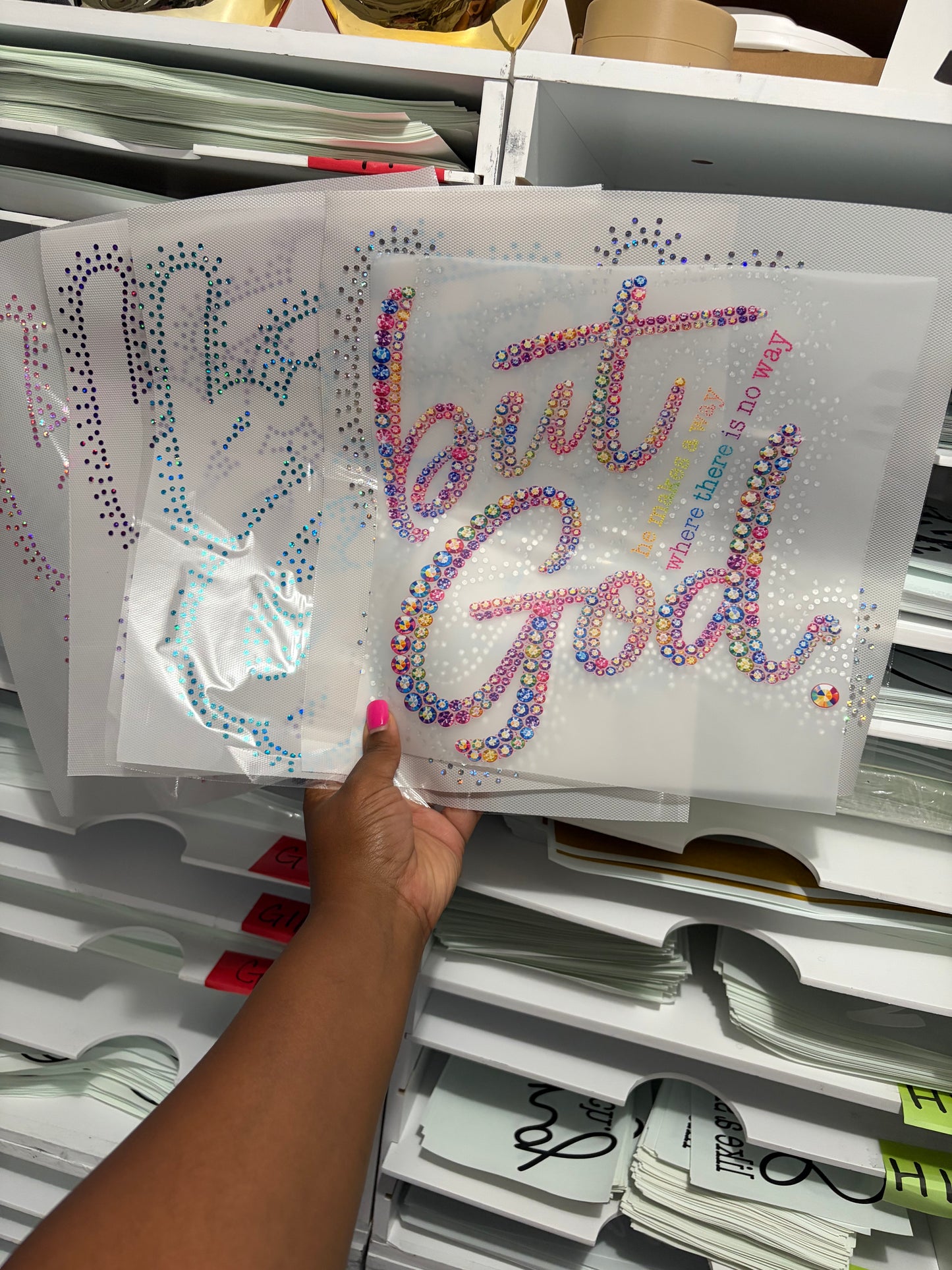 But God DTF & Spangle outline Transfer, Heat Transfer