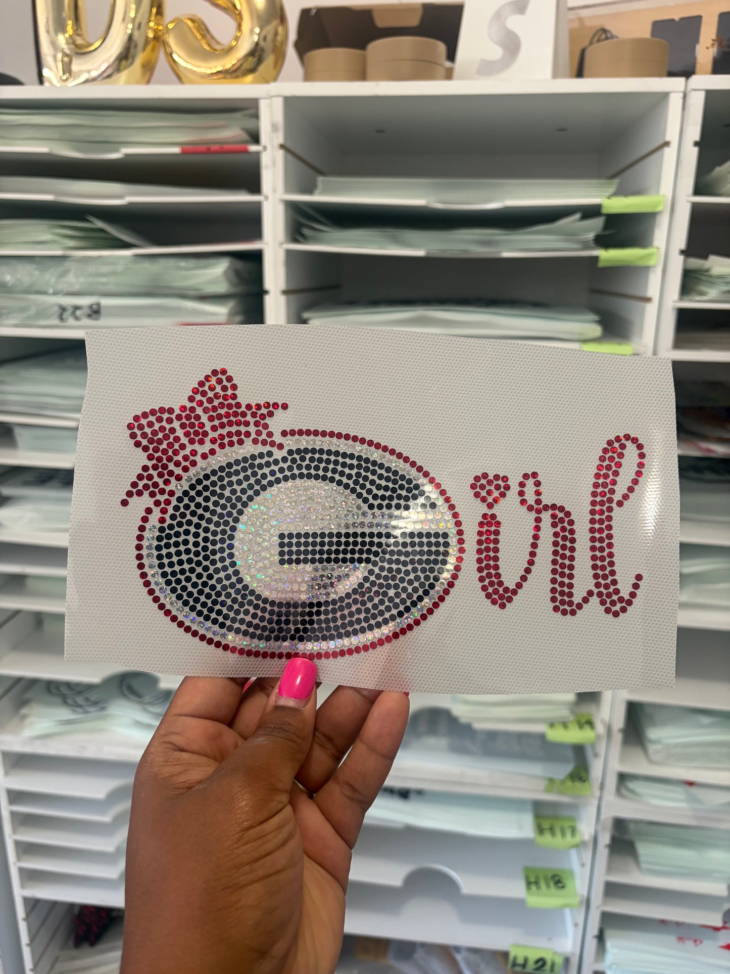 8   inch Gegiora Girl Spangle Transfer, Heat Transfer