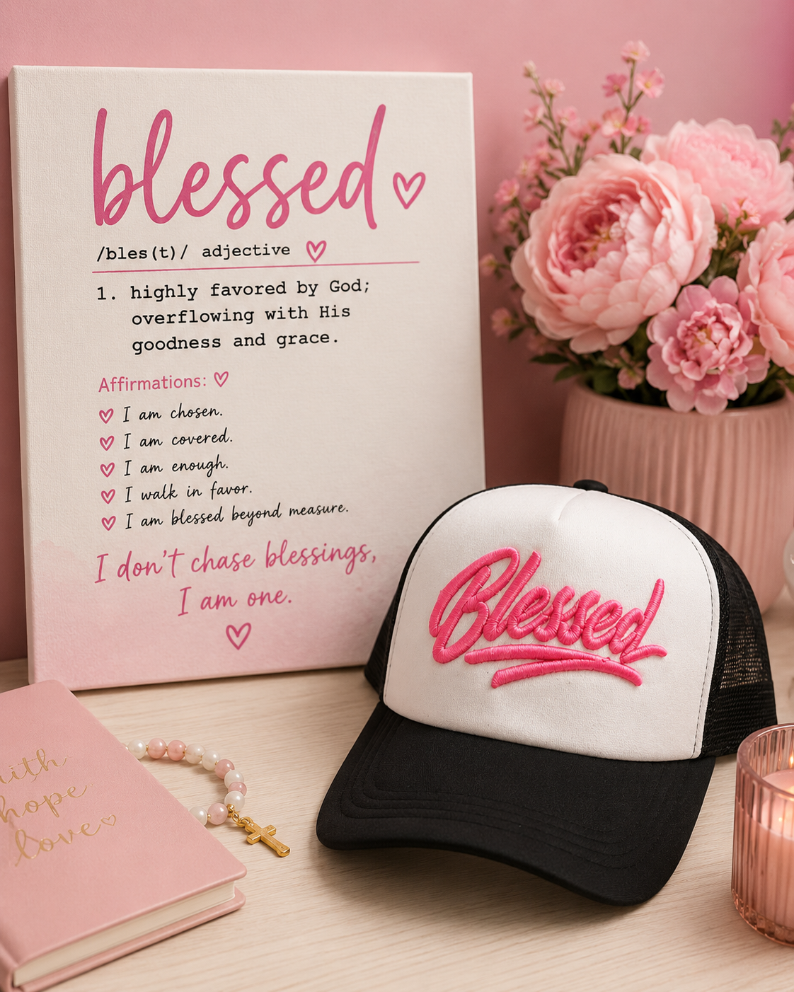Blessed 3D Embroidery Trucker Hat
