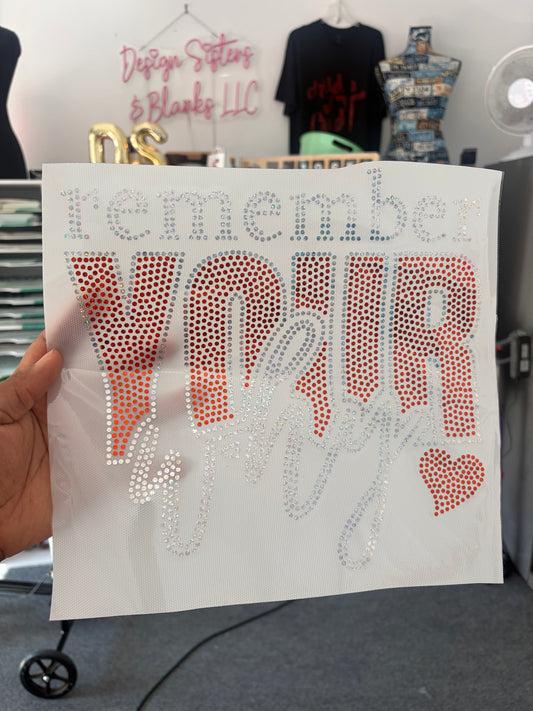 Remember Your Why Spangle Transfers