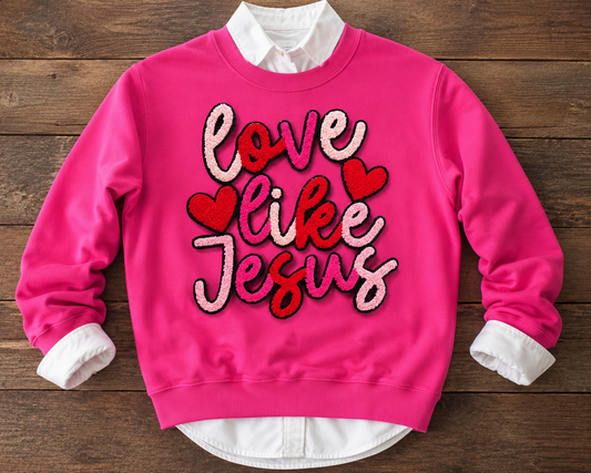 Love Like Jesus Embriodery Sweatshirt