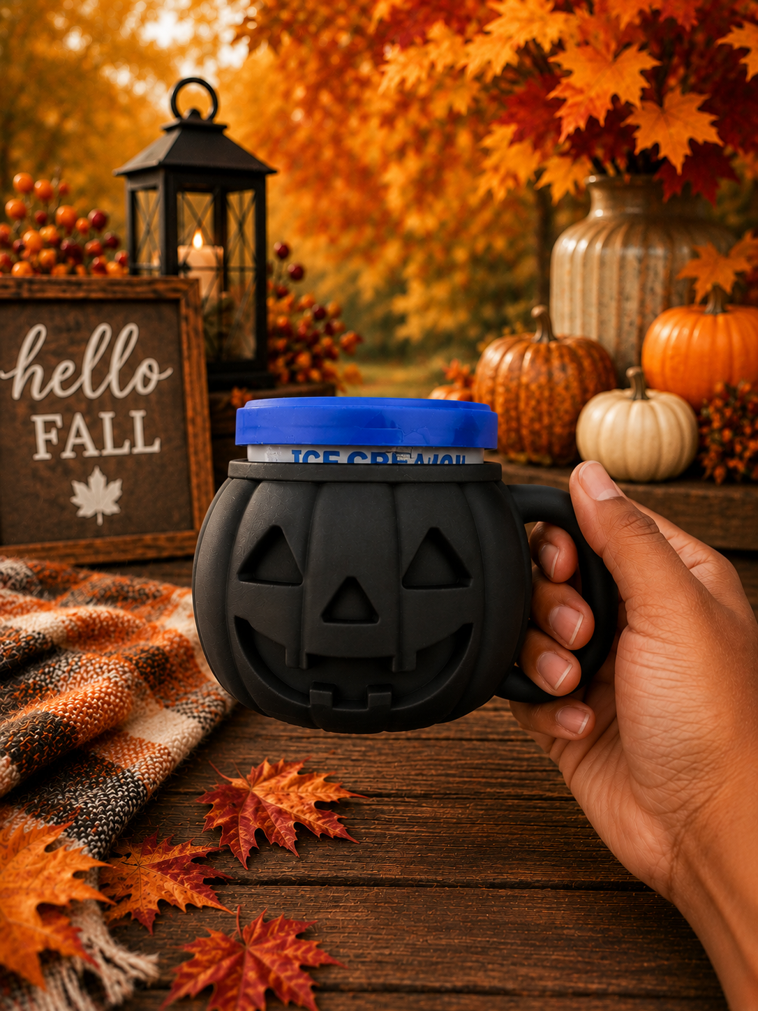 Ice Cream & Spoon Pumpkin Holder