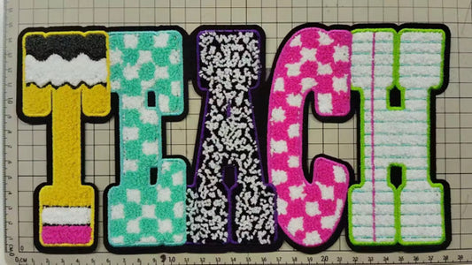 Retro Teach Chenille Patches