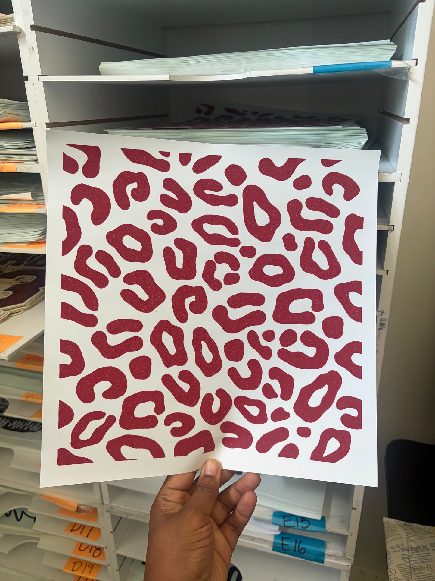 Red 12 by 12 Leopard Sheet
