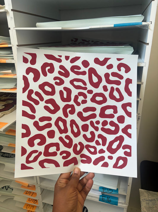Red 12 by 12 Leopard Sheet