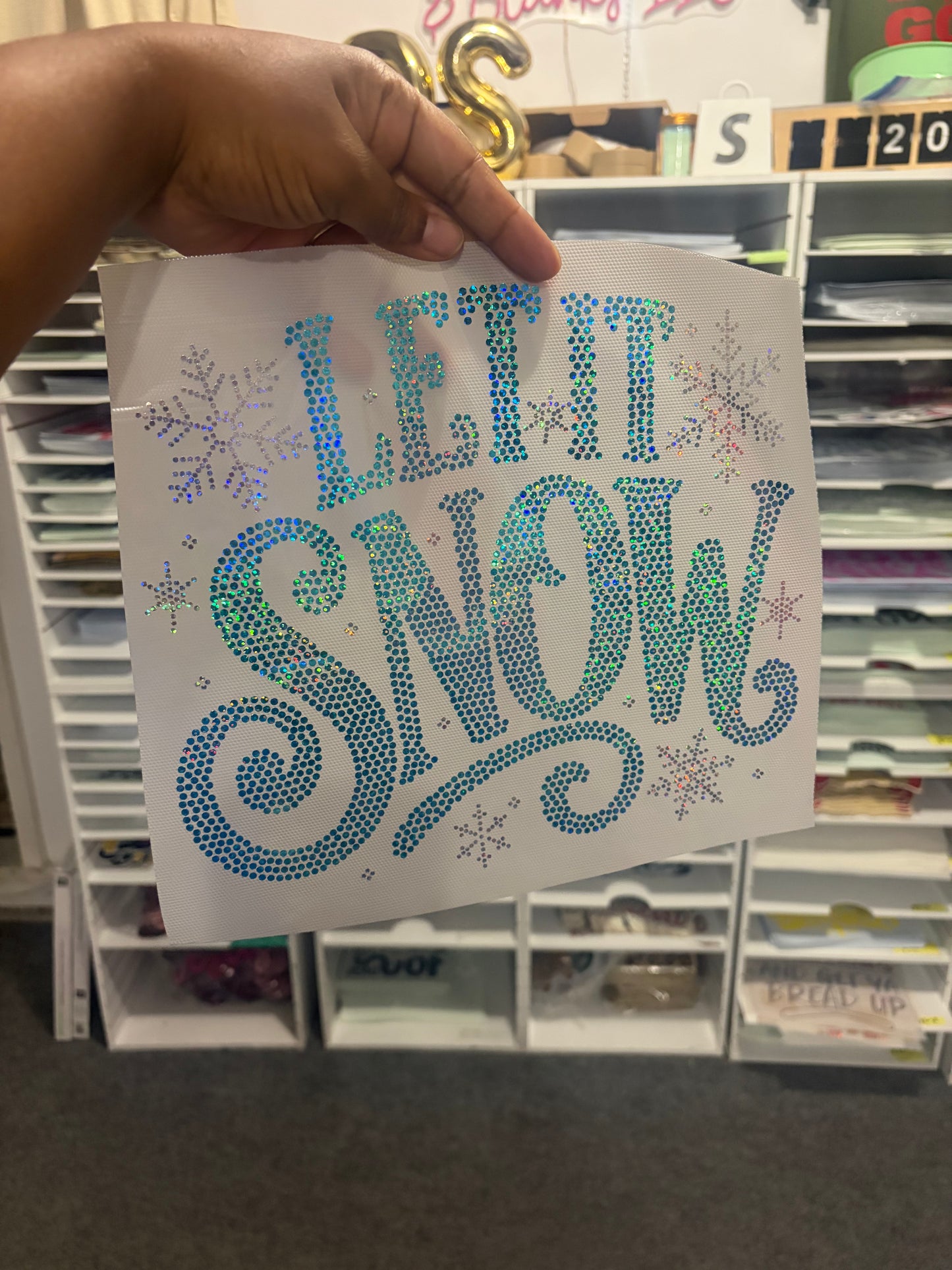Let it Snow Spangle Transfer, Heat Transfer