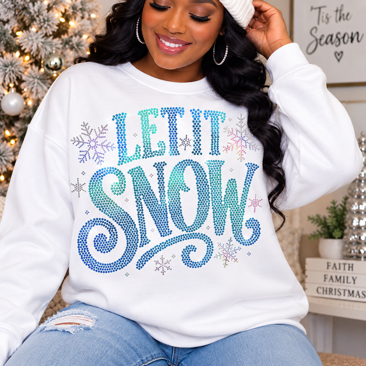 Let it Snow Spangle Transfer, Heat Transfer