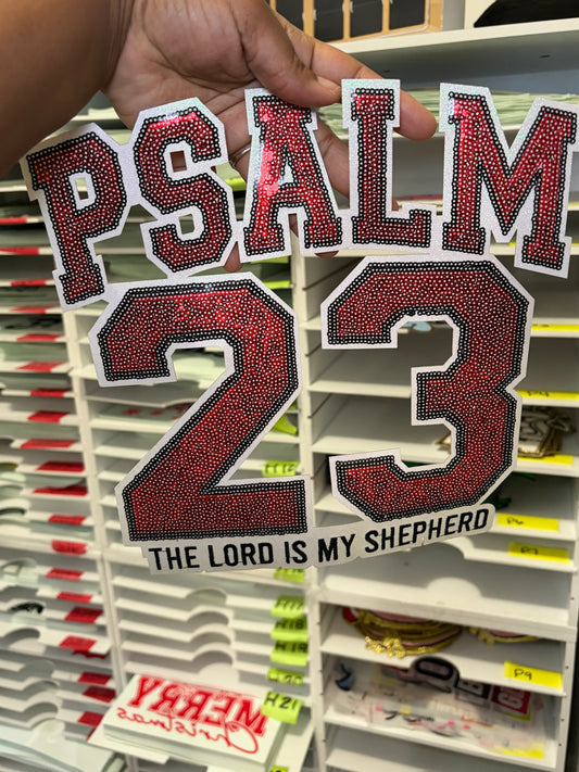 Red Psalm 23 Patches