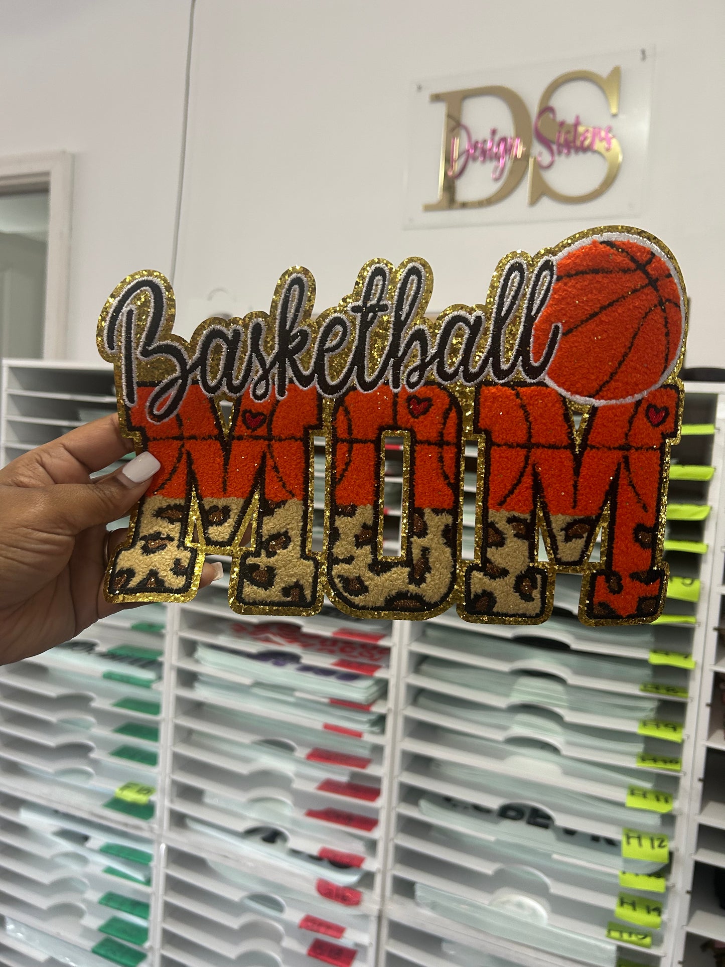 BASKETBALL MOM Chenille Patches