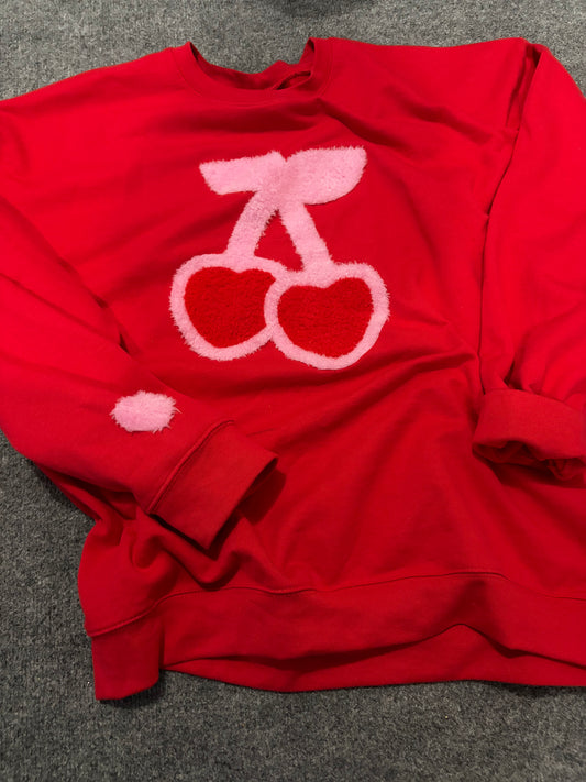 Cherry Fuzzy Letter Patch | Trendy Apparel & Accessory Patch
