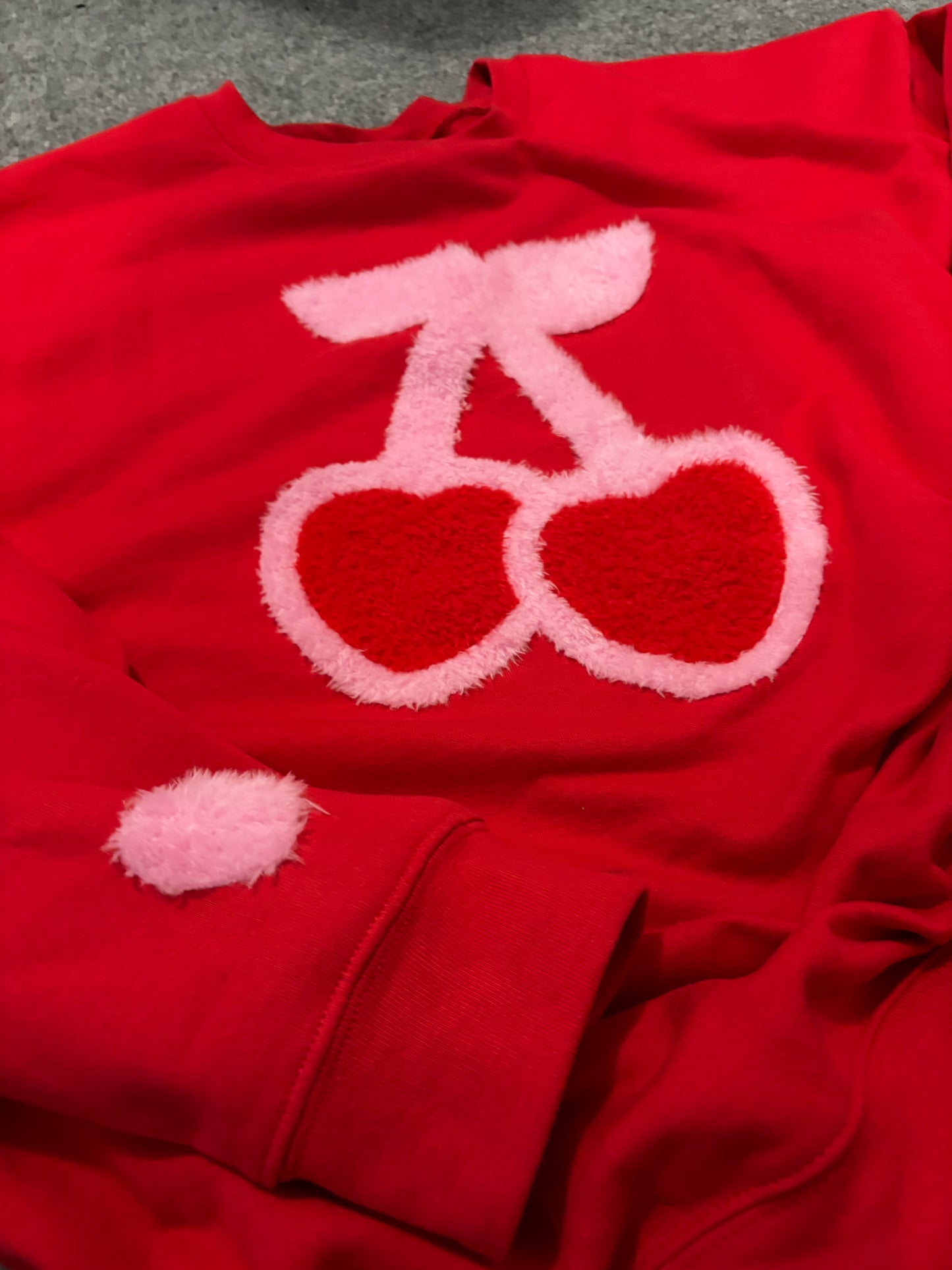 Cherry Fuzzy Letter Patch | Trendy Apparel & Accessory Patch