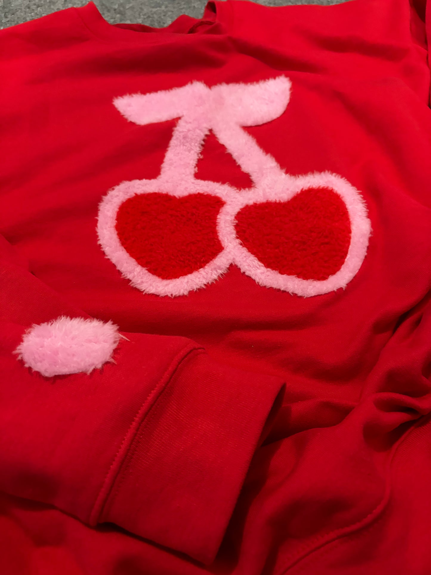 Cherry Fuzzy Letter Patch | Trendy Apparel & Accessory Patch