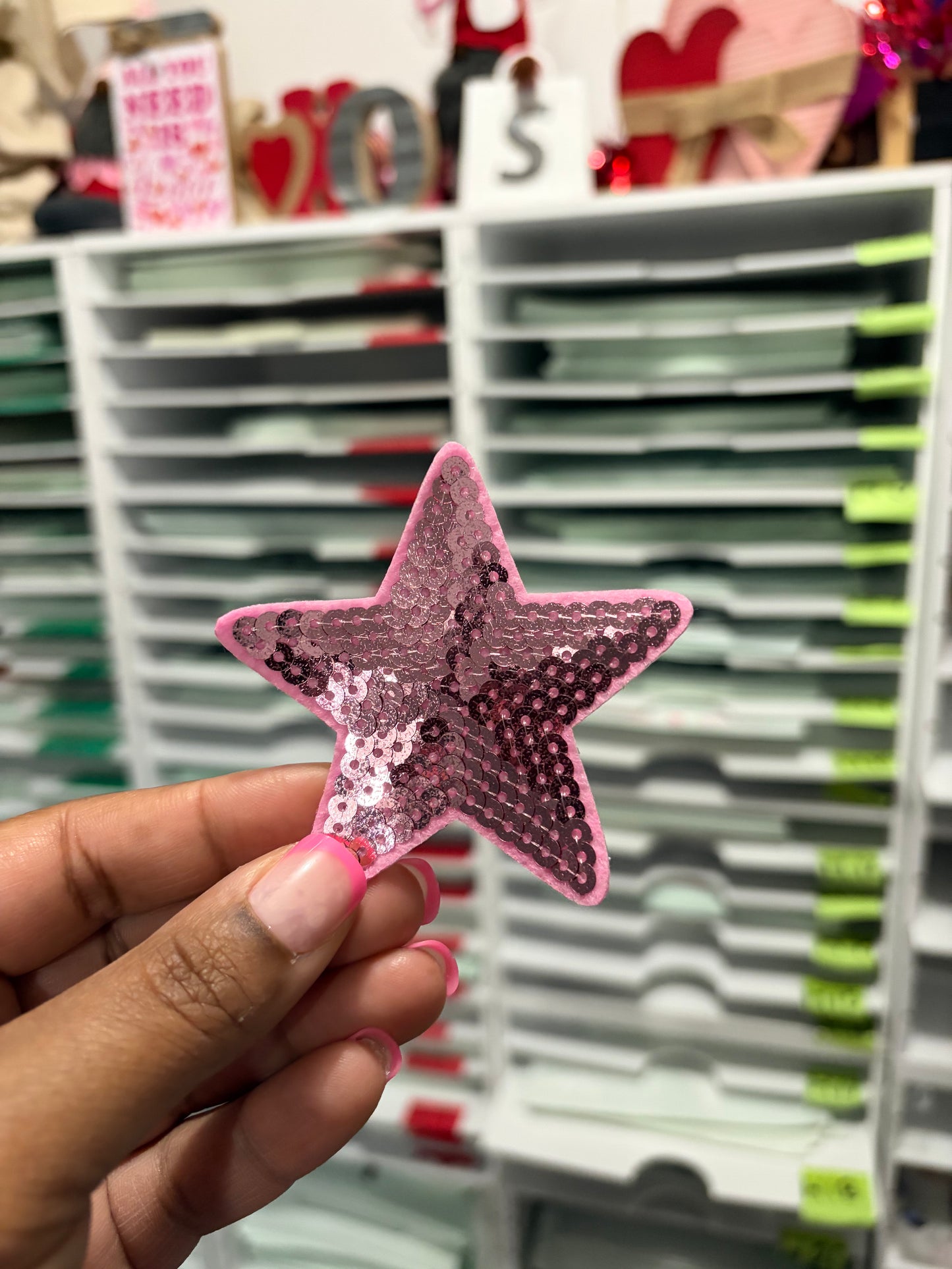 Light Pink Star  Custom Embroidered Hat Patches for Trucker Hats | Iron On