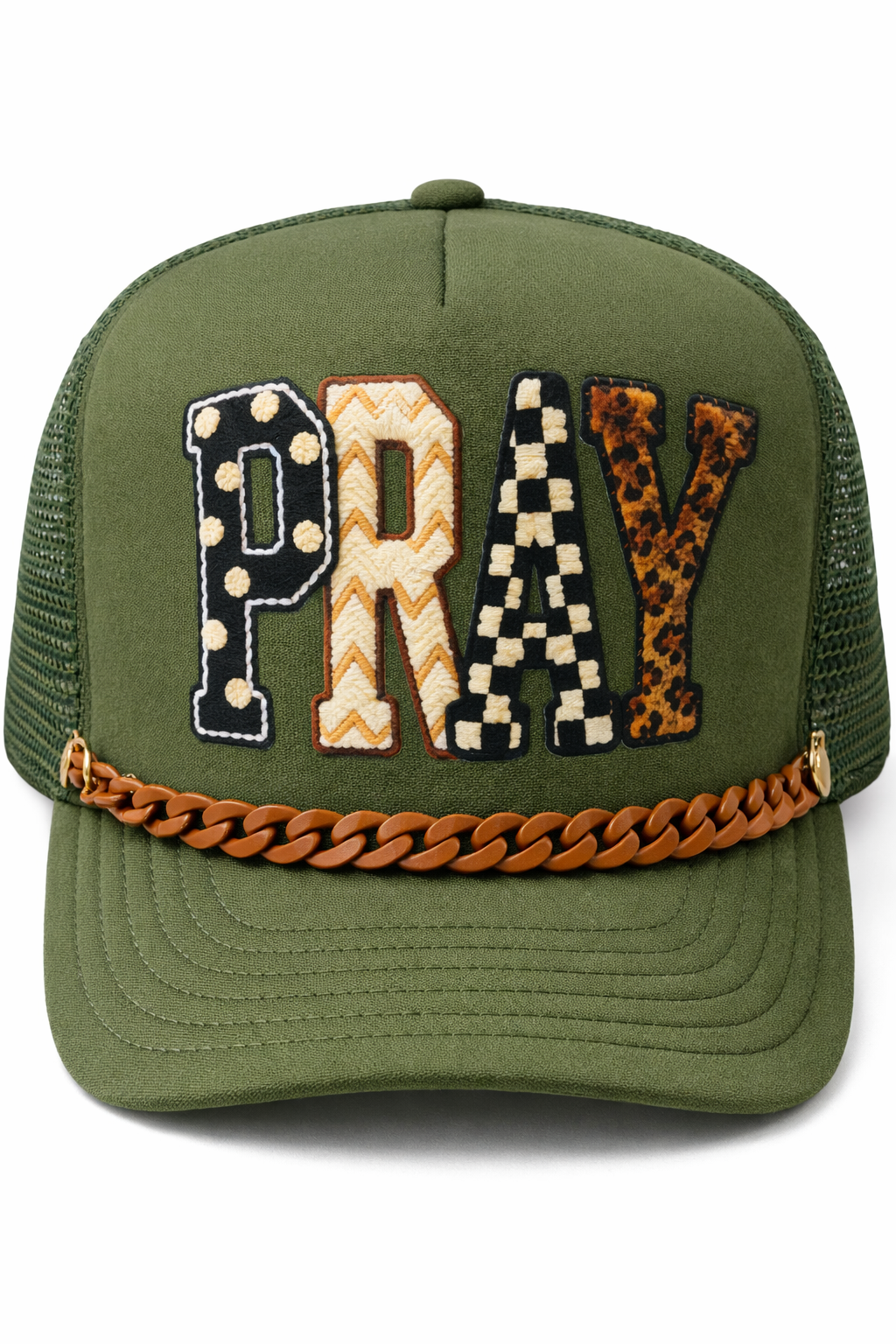 Brown Trucker Hat Chains, Junk Hat/ Junk Socks With Gold or Silver Lobster Claw