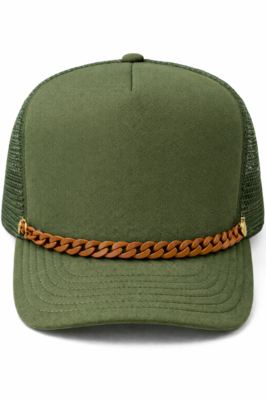 Brown Trucker Hat Chains, Junk Hat/ Junk Socks With Gold or Silver Lobster Claw