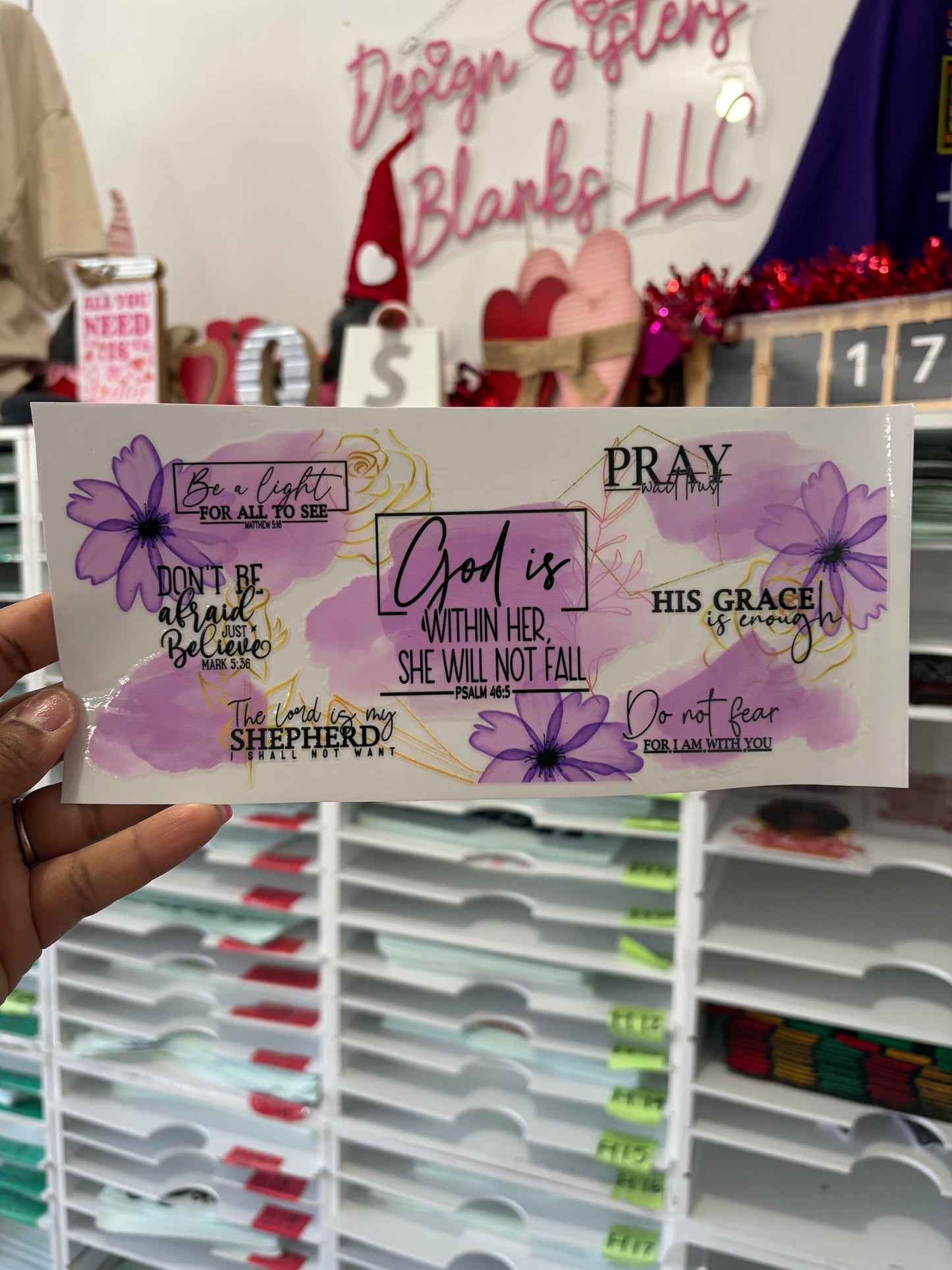 God is Within Her” UV Cup Wrap | Faith-Based Tumbler Wrap