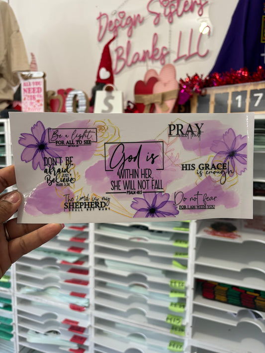 God is Within Her” UV Cup Wrap | Faith-Based Tumbler Wrap