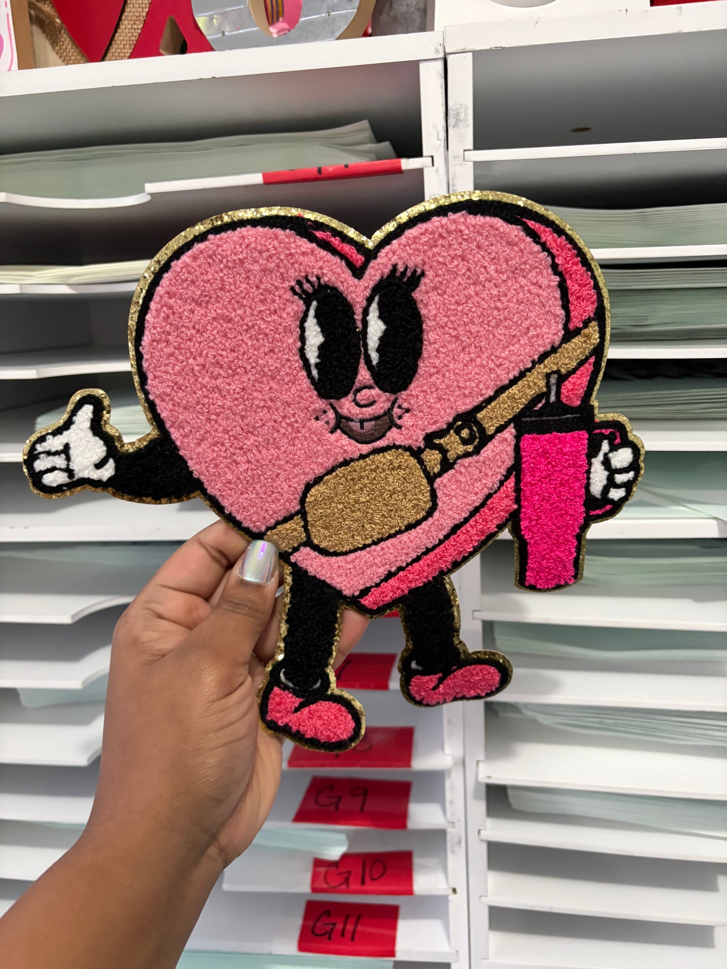 Bouje Heart Custom Chenille Patches for Jackets | Embroidered & Varsity Style