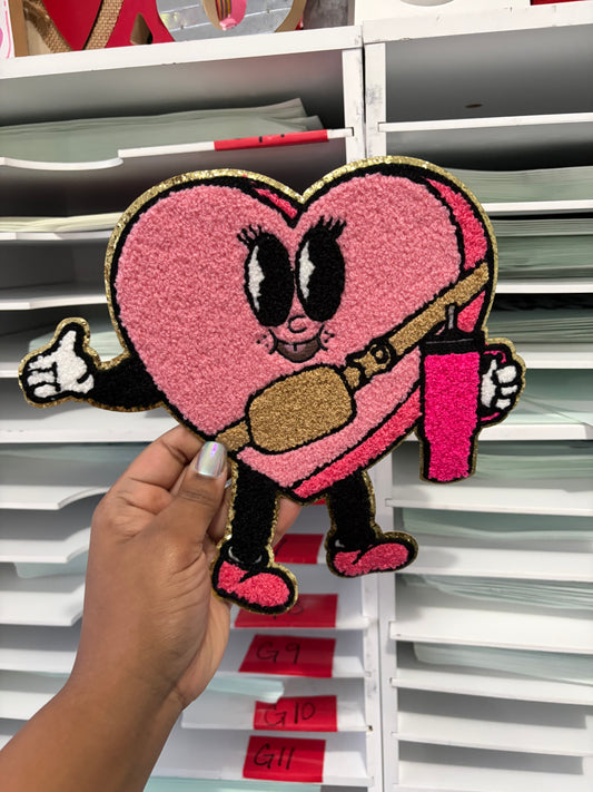 Bouje Heart Custom Chenille Patches for Jackets | Embroidered & Varsity Style