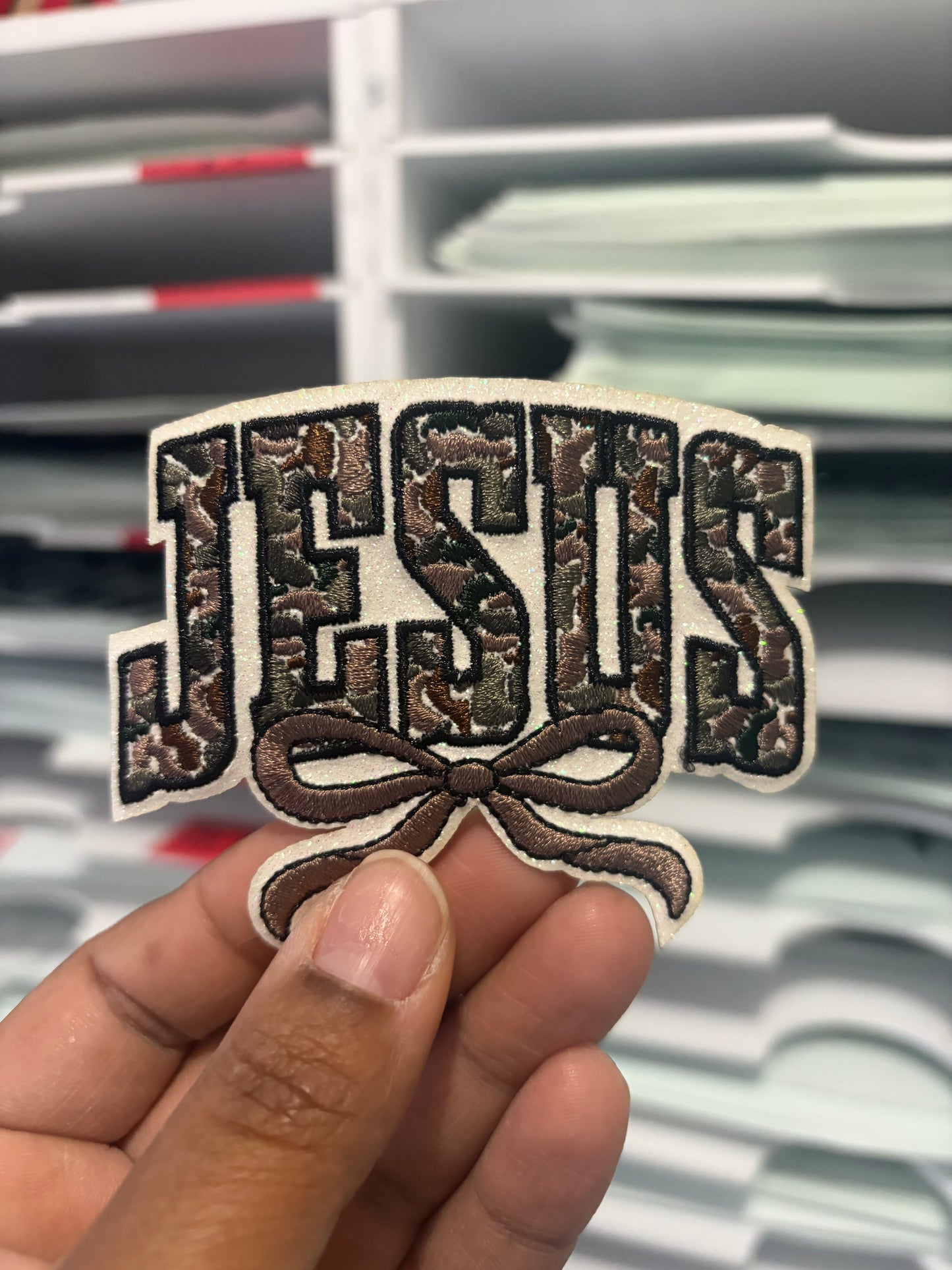 Camo Jesus  Hat Patch Custom Embroidered Hat Patches for Trucker Hats | Iron On