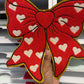 Red Bow Chenille Patches for Jackets | Embroidered & Varsity Style