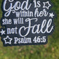 God is within her she will not Fall Embroidered Hat Patches for Trucker Hats | Iron On