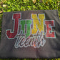 Silver Trimming June Tenth Spangle Transfer, Heat Transfer, Juneteenth Transfer, Juneteenth Shirt Design, History Bling Transfer