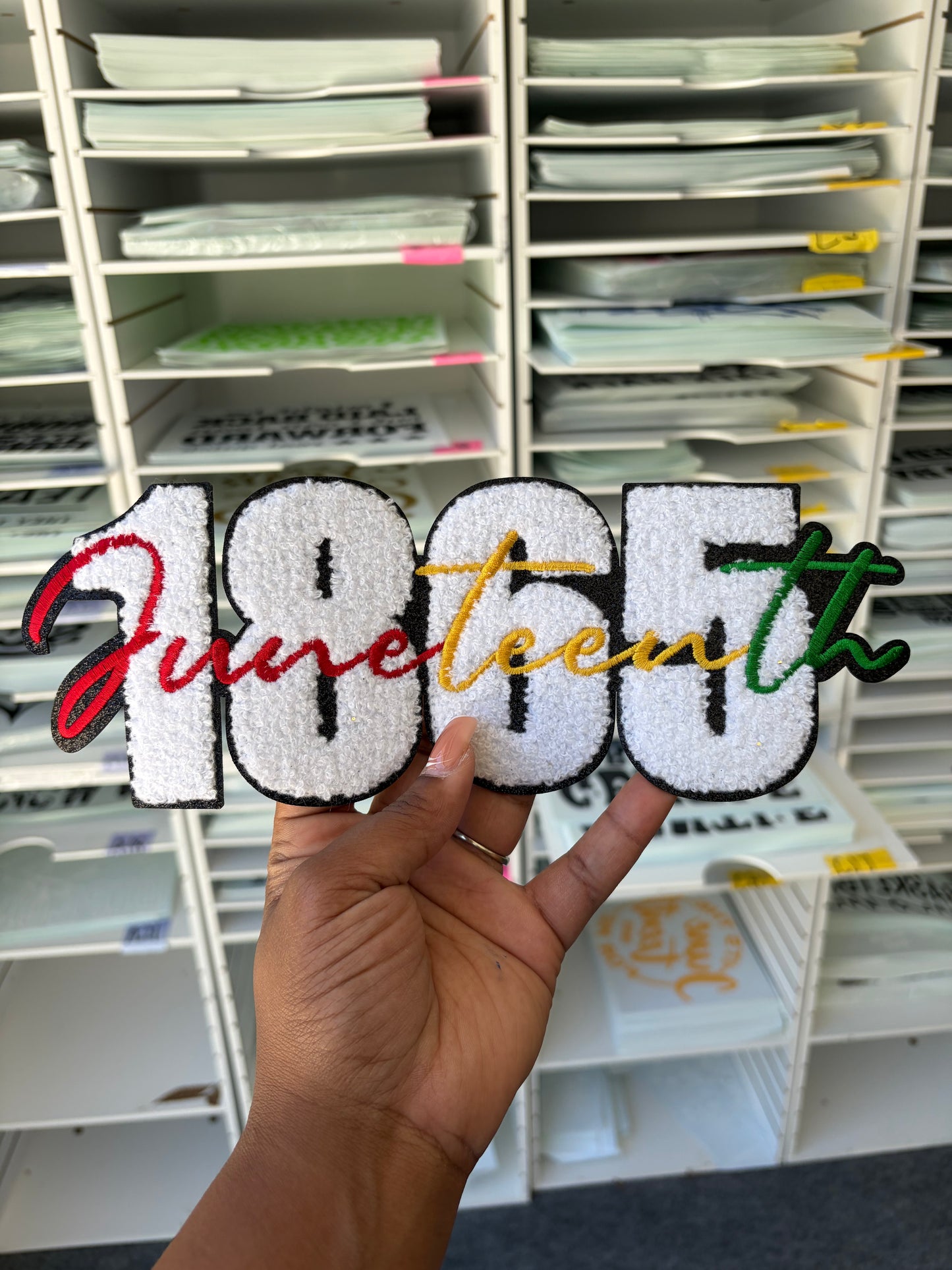 1865 Juneteenth  Chenille Patch | black History , Juneteenth Embroidered Patch