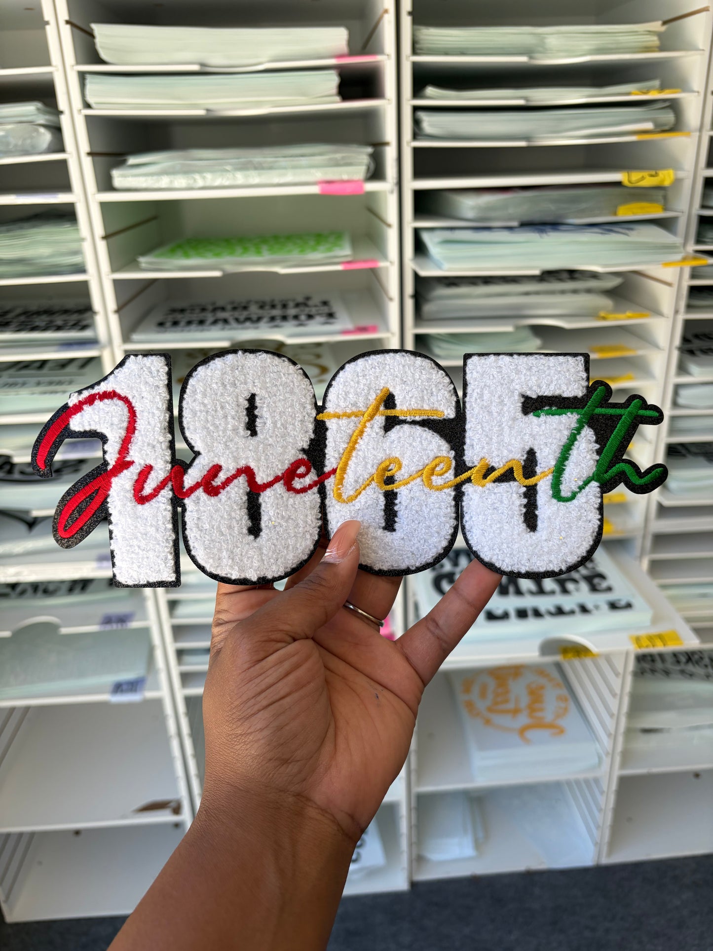 1865 Juneteenth  Chenille Patch | black History , Juneteenth Embroidered Patch