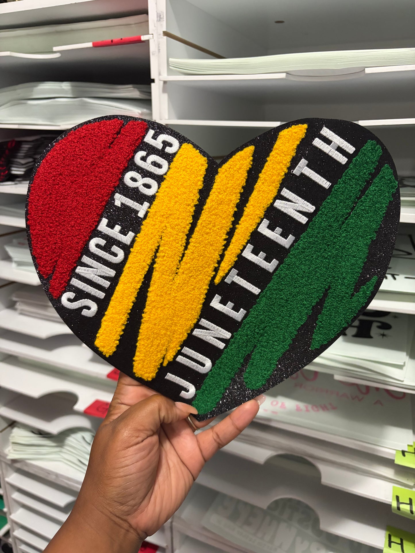 Since 1865 Heart Juneteenth  Chenille Patch | black History , Juneteenth Embroidered Patch