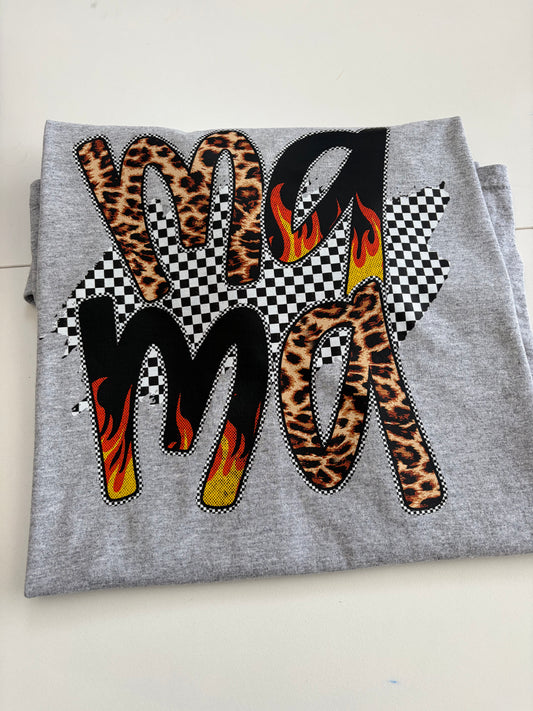 Leopard checker Mama T-shirt