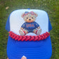 USA Teddy Bear Trucker Hat with Chain
