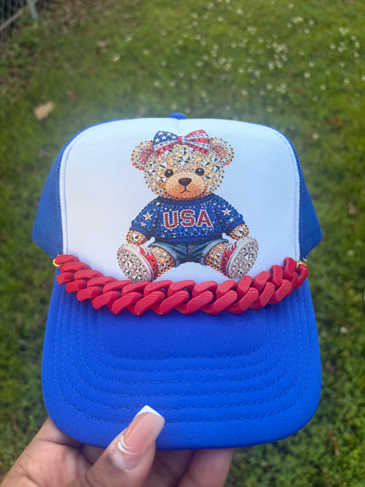 Red Trucker Hat Chains, Junk Hat/ Junk Socks With Gold  Lobster Claw
