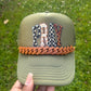 Brown Trucker Hat Chains, Junk Hat/ Junk Socks With Gold  Lobster Claw