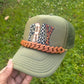 Brown Trucker Hat Chains, Junk Hat/ Junk Socks With Gold  Lobster Claw