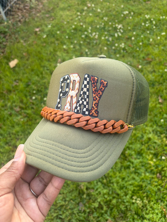 Brown Trucker Hat Chains, Junk Hat/ Junk Socks With Gold  Lobster Claw
